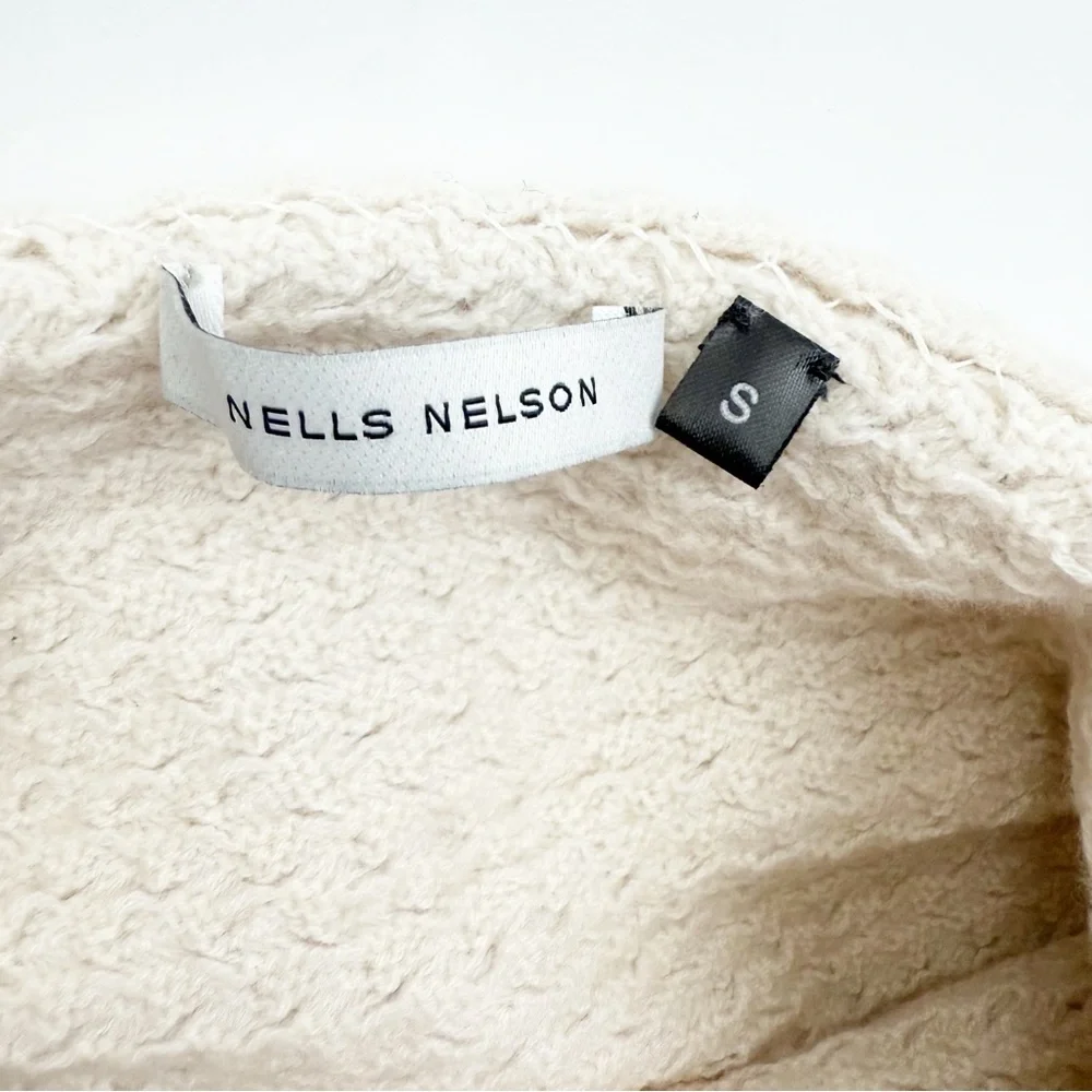 Nells Nelson Merino Wool Turtleneck Cowl Woven Textured Cocoon Sweater Gilet